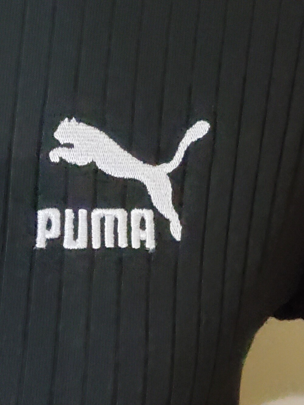 Puma Women's Classic Ribbed Slim Fit Crew Neck T-shirt Top Black Size XL - Picture 4 of 9